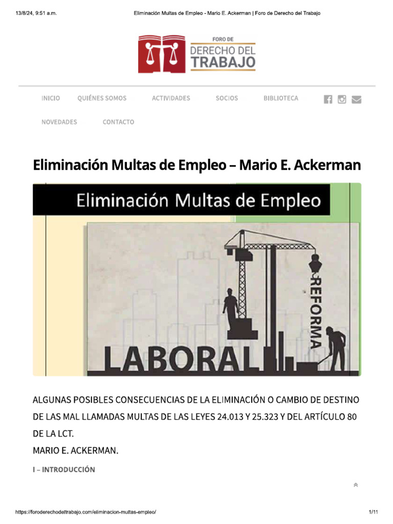 Algunas Posibles Consecuencias de La Eliminación o Cambio de Destino de ...