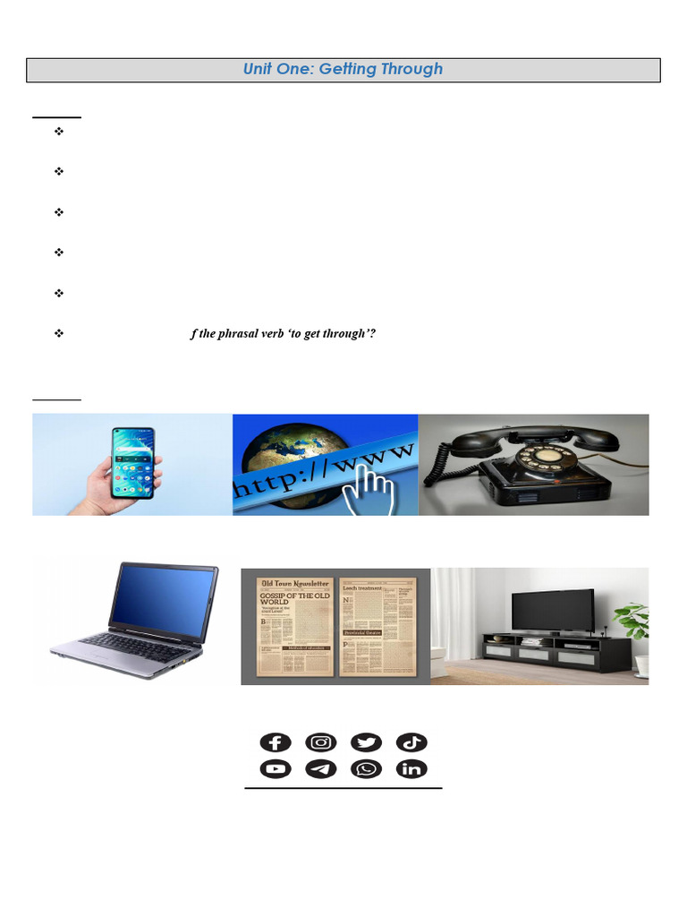 Handout - Unit Introduction & Project Anouncement - Getting Through ...