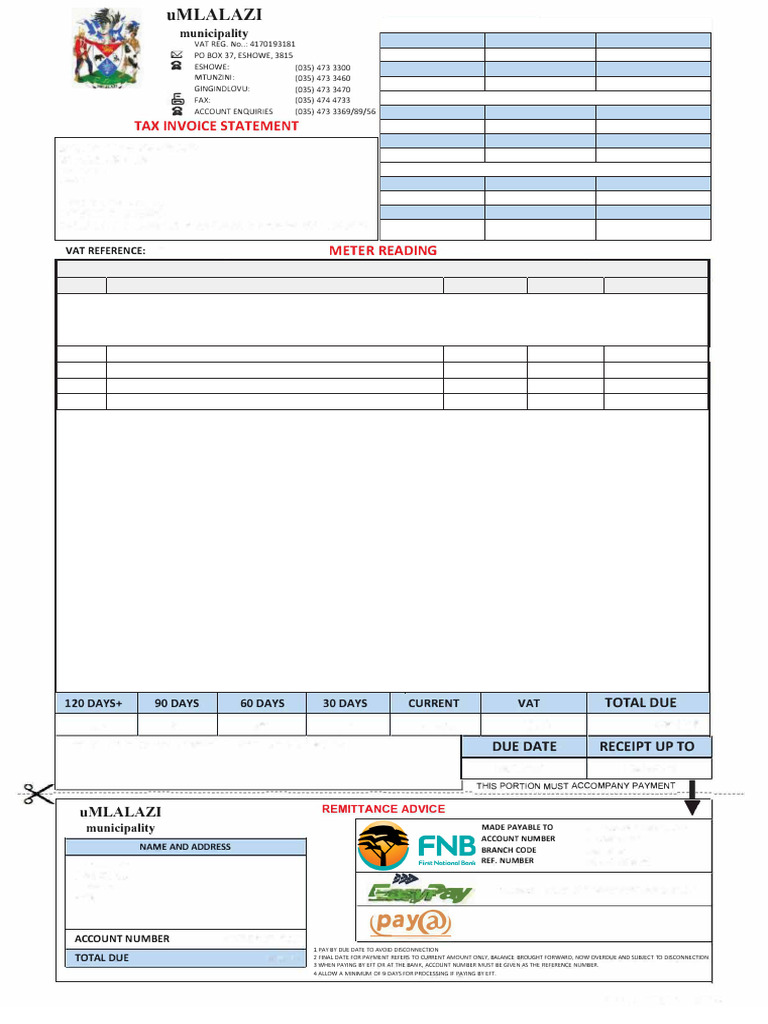 Tax Invoice Statement: Meter Reading | PDF | Value Added Tax | Taxation