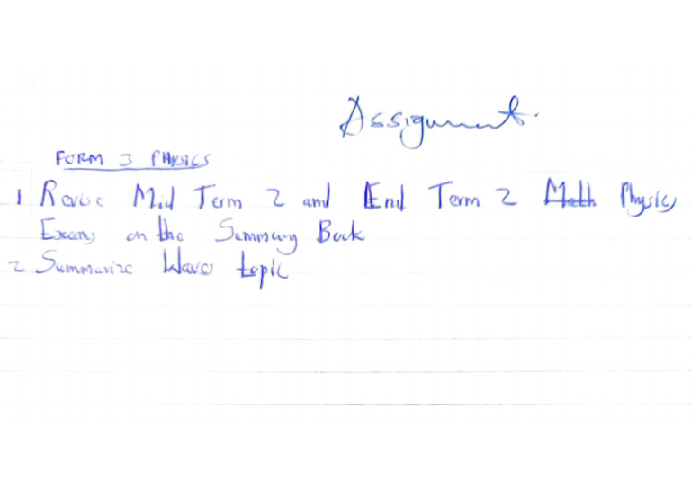 Form Three Math Holiday Assignment Pdf