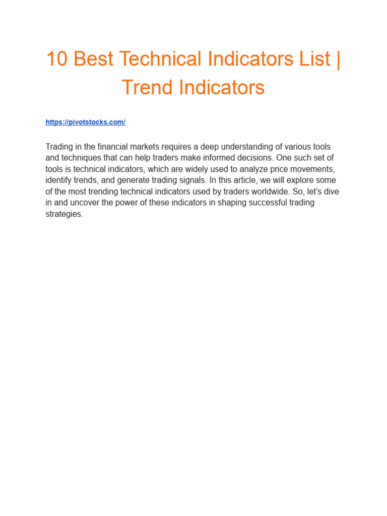 Top 10 Technical Indicators for Traders | PDF | Moving Average ...