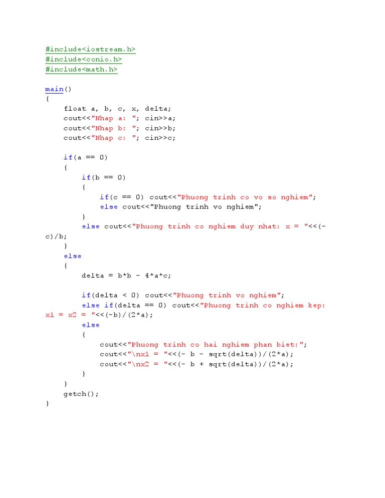 Tính Toán Delta Bậc 3 Trong C++ | PDF