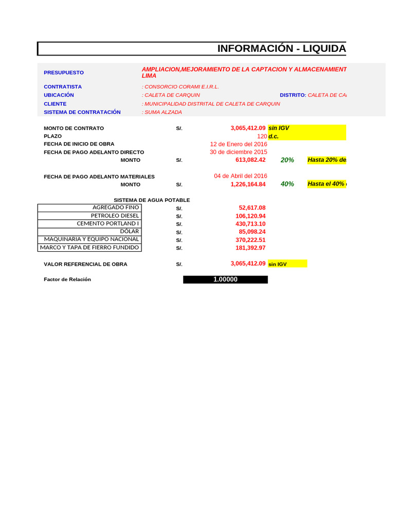 Formato 05 y 10 | PDF | Materiales de construcción | Ingeniero civil