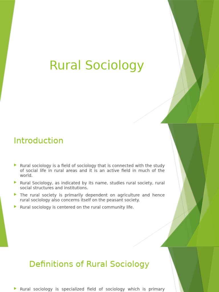 Understanding Rural Sociology Concepts | PDF | Sociology | Society