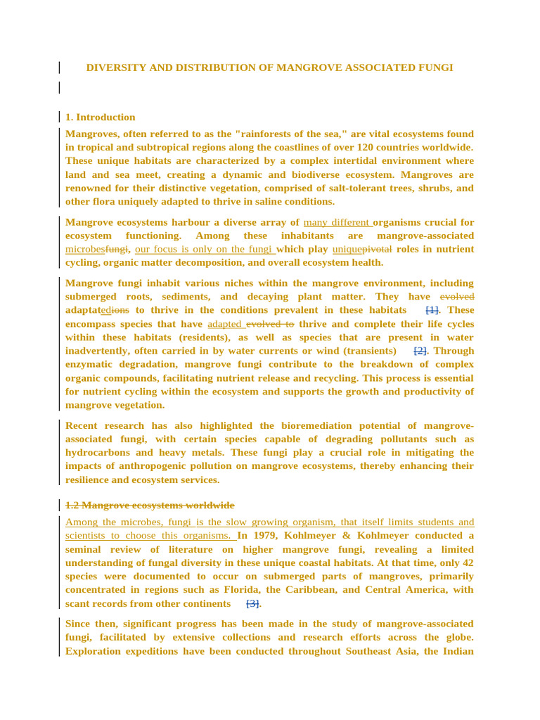 Diversity and Distribution of Mangrove Associated Fungi 8-5 | PDF ...