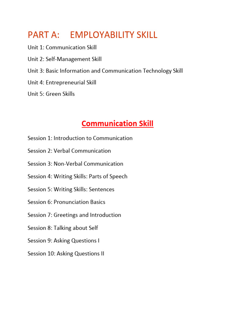 Class 9 Communication Skills Guide | PDF | Communication | Question