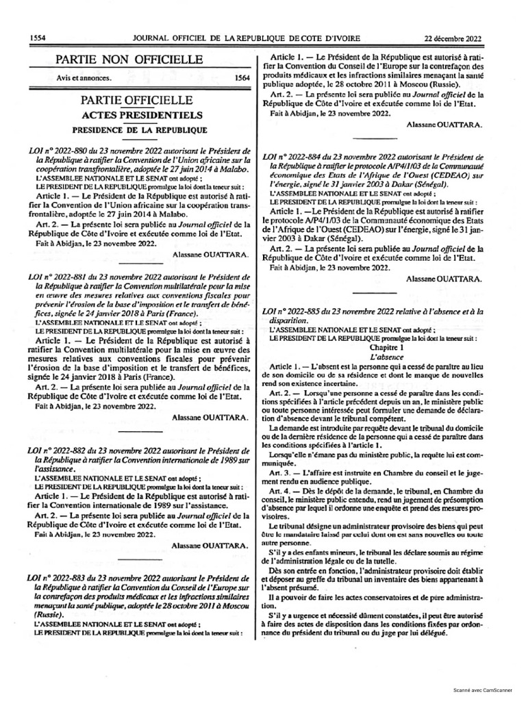 Loi n 2022 885 du 23 novembre 2022 relative l absence et la