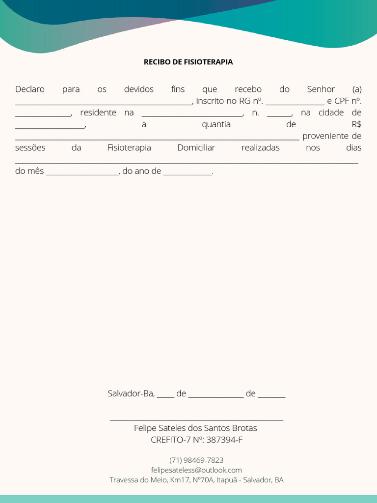 Recibo Fisioterapia | PDF