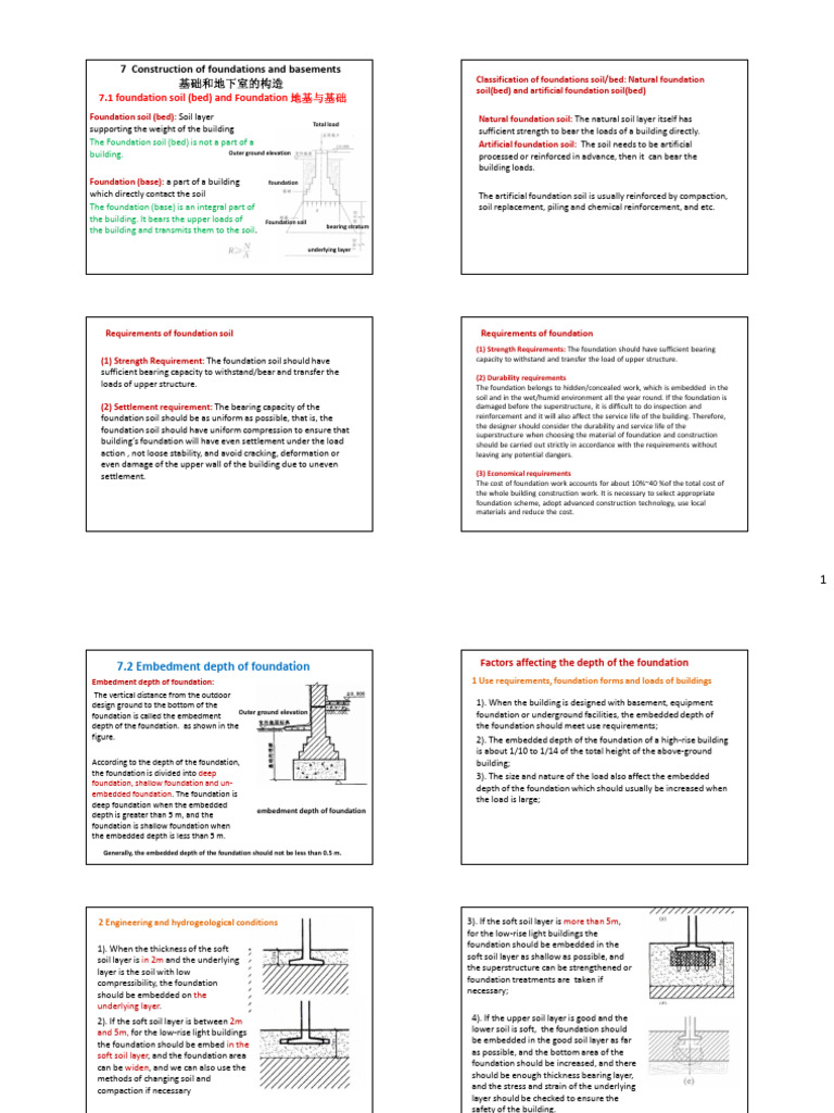 Foundation and Basement Construction Guide | PDF | Foundation ...