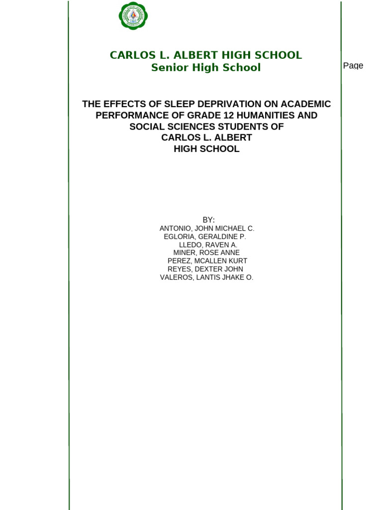 The Effects of Sleep Deprivation | PDF | Sleep | Sleep Deprivation
