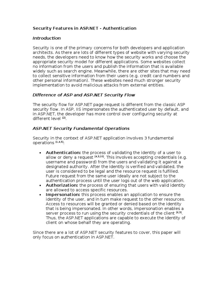 ASP.NET Authentication Security Overview | PDF | Http Cookie | Internet ...