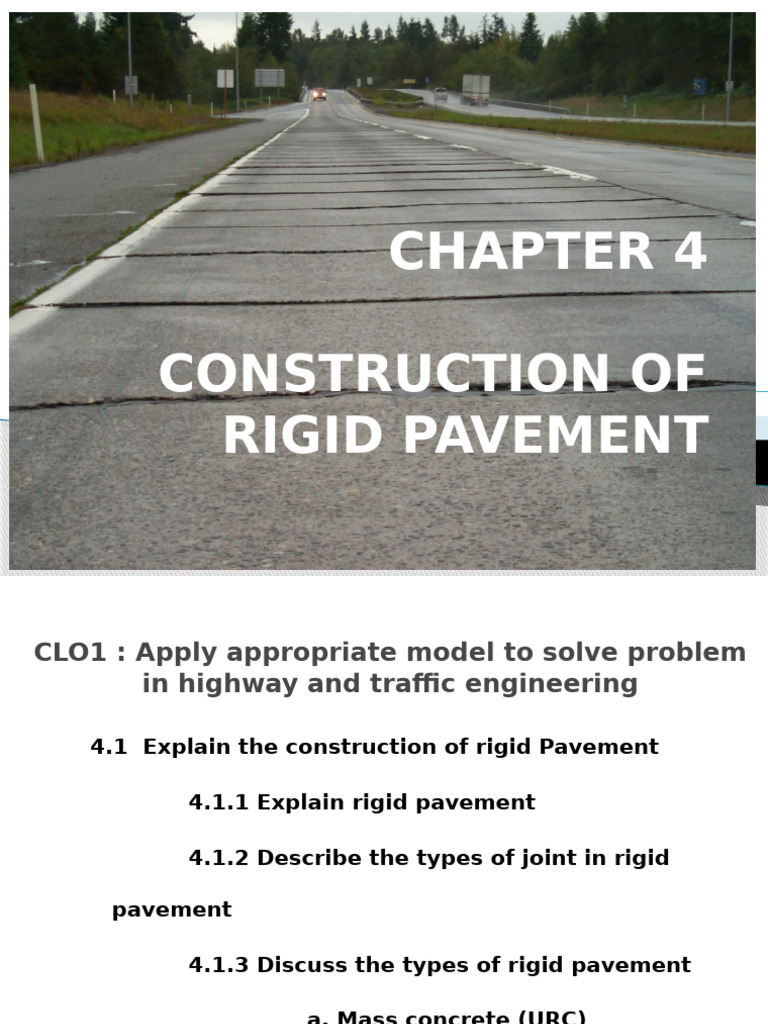 Rigid Pavement Construction Overview | PDF | Road Surface | Concrete