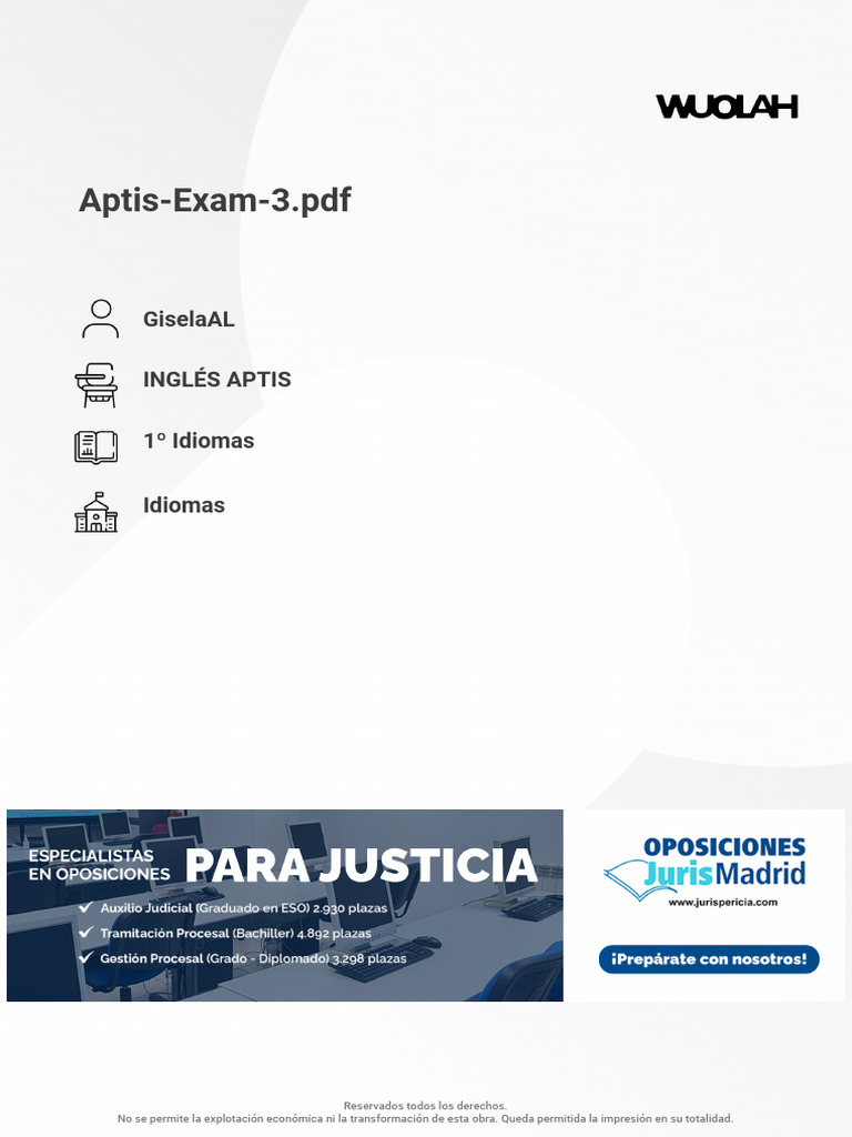 Wuolah Free Aptis Exam 3 | PDF