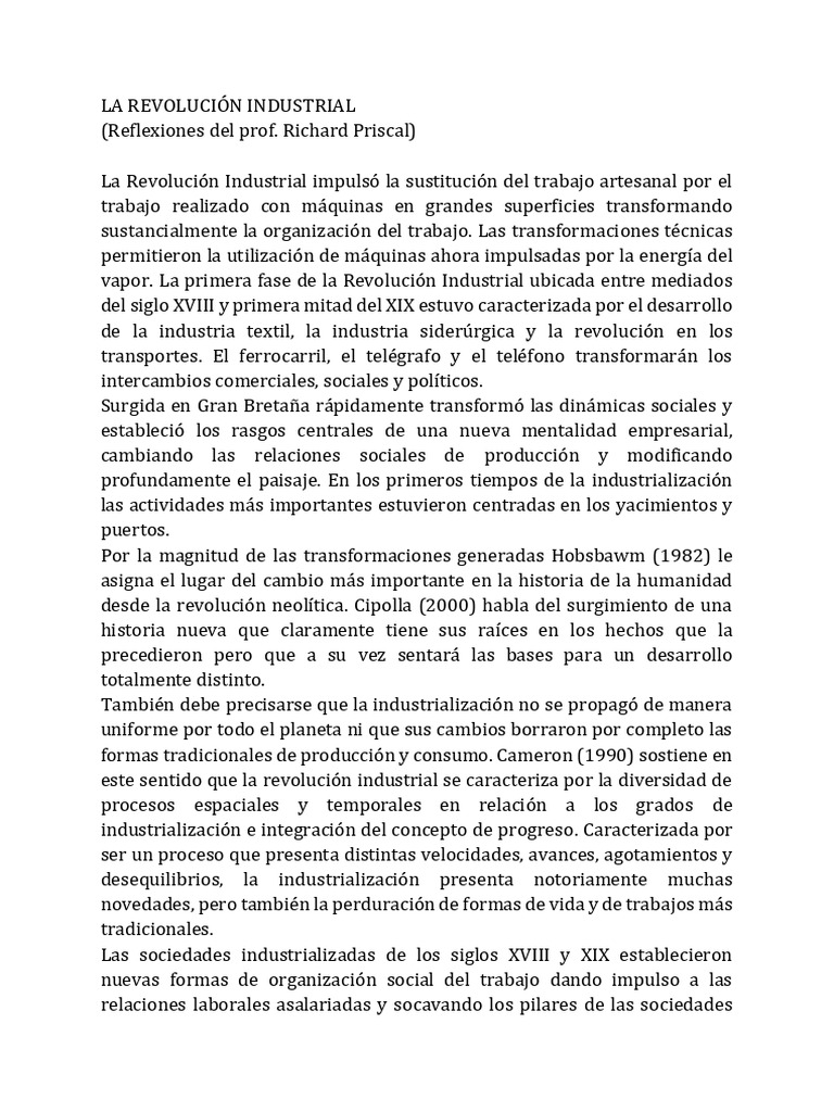 Revolución Industrial Síntesis Taller de Historia 2024 Anep | PDF ...