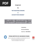 Assignment On: "Not Negotiable Crossing & Account Payee Crossing"