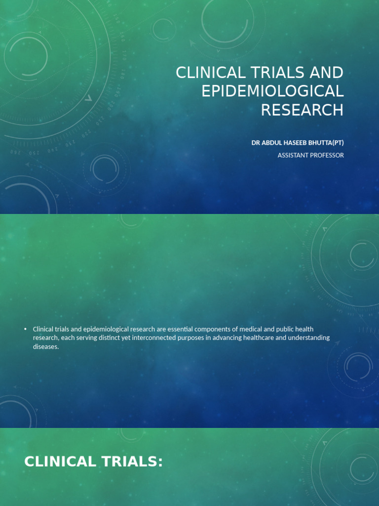 Clinical Trials and Epidemiological Research | PDF | Clinical Trial ...