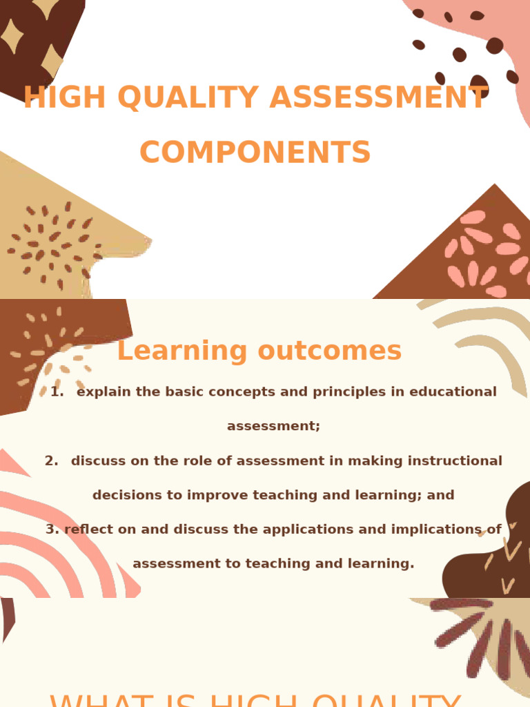 High Quality Assessment Components | PDF | Educational Assessment | Bias