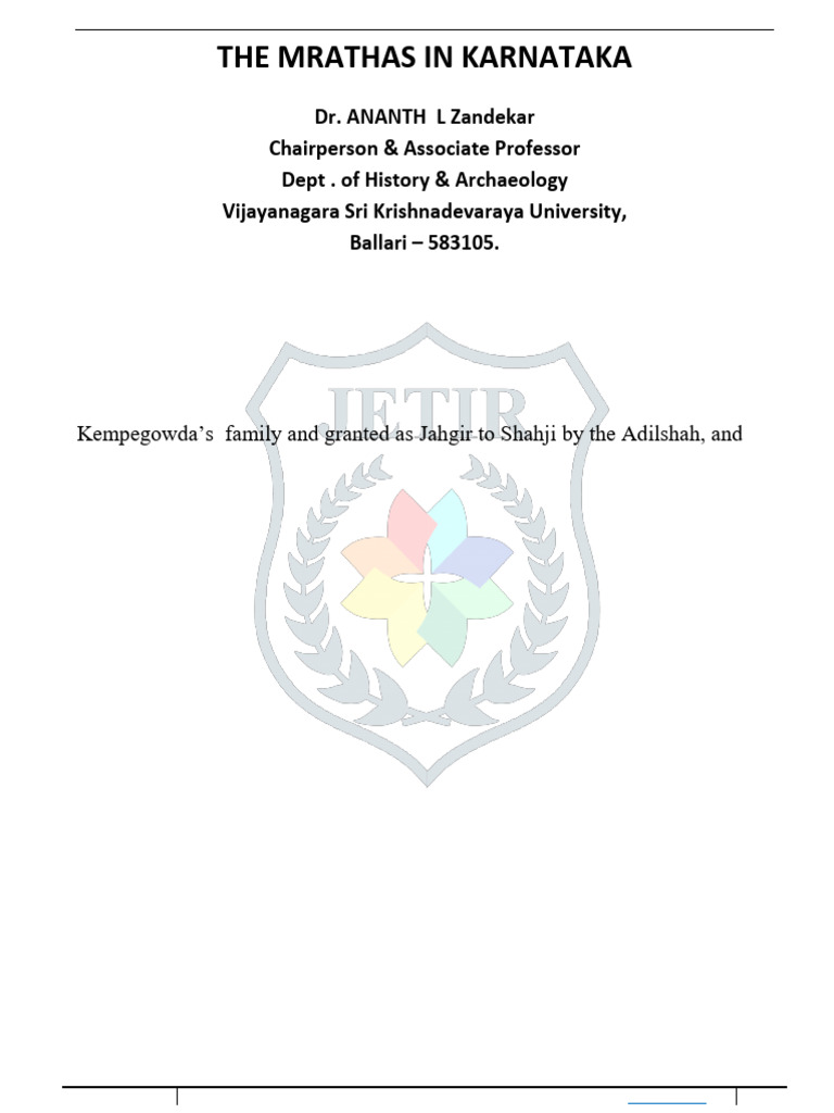 Maratha Rule in Bangalore | PDF