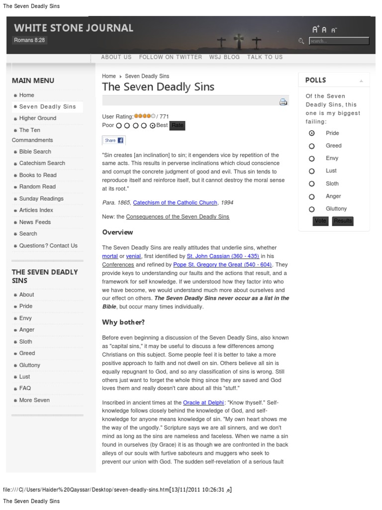 Seven Deadly Sins | PDF | Seven Deadly Sins | Christianity