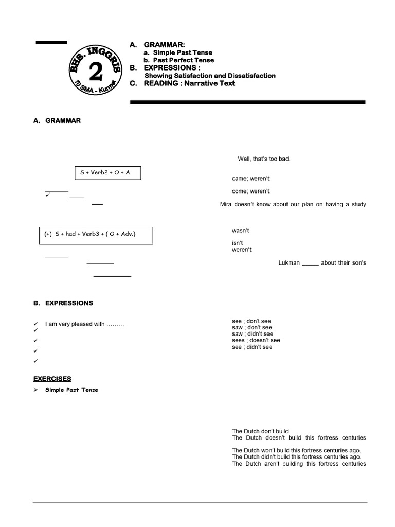 M SMT 2-Bhs Inggris 2-10 SMA-Grammar, Expressions, Reading | PDF ...