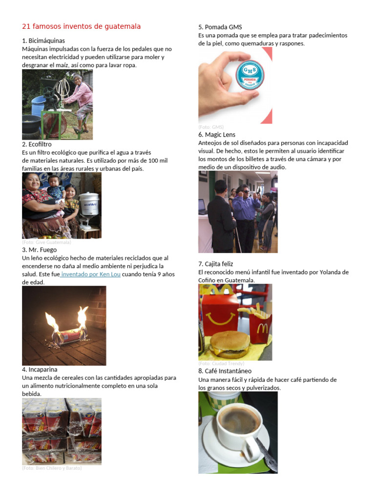 21 Inventos Guatemaltecos | PDF | Guatemala