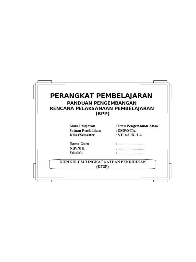 Rpp Ipa Kelas Vii Viii Ix Smp Mts Semester 1 2