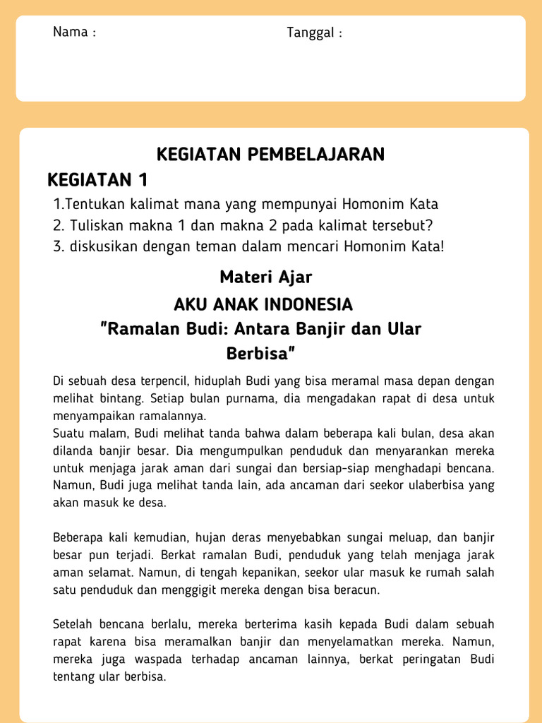 Pembelajaran Homonim untuk Kelas 4 | PDF | Kajian Bahasa Asing