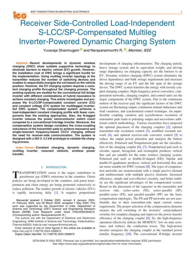 Load-Independent Dynamic EV Charging | PDF | Power Inverter | Inductance
