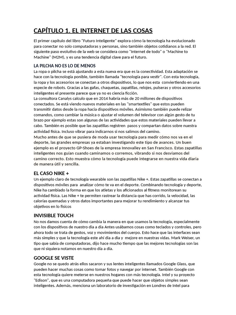 Tecnología Ponible y el IoT | PDF | Big Data | Internet de las Cosas