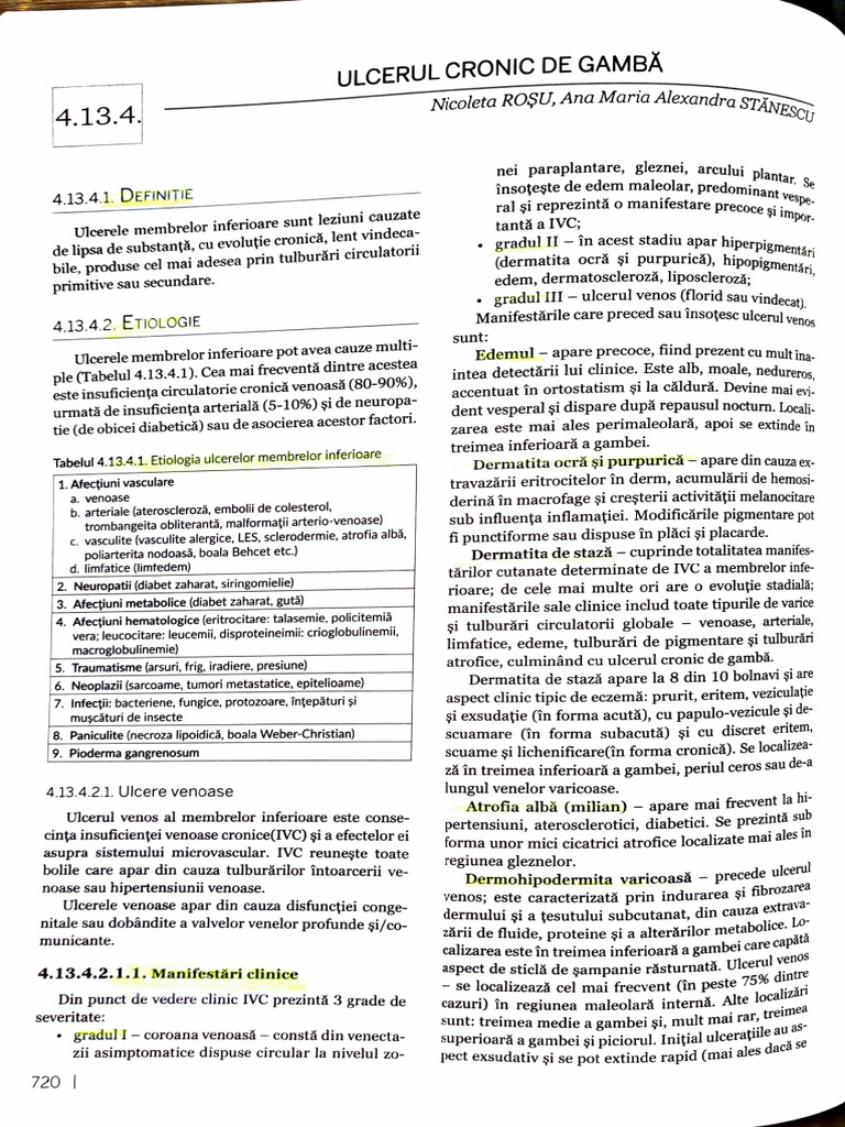 Ulcerul de Gamba | PDF