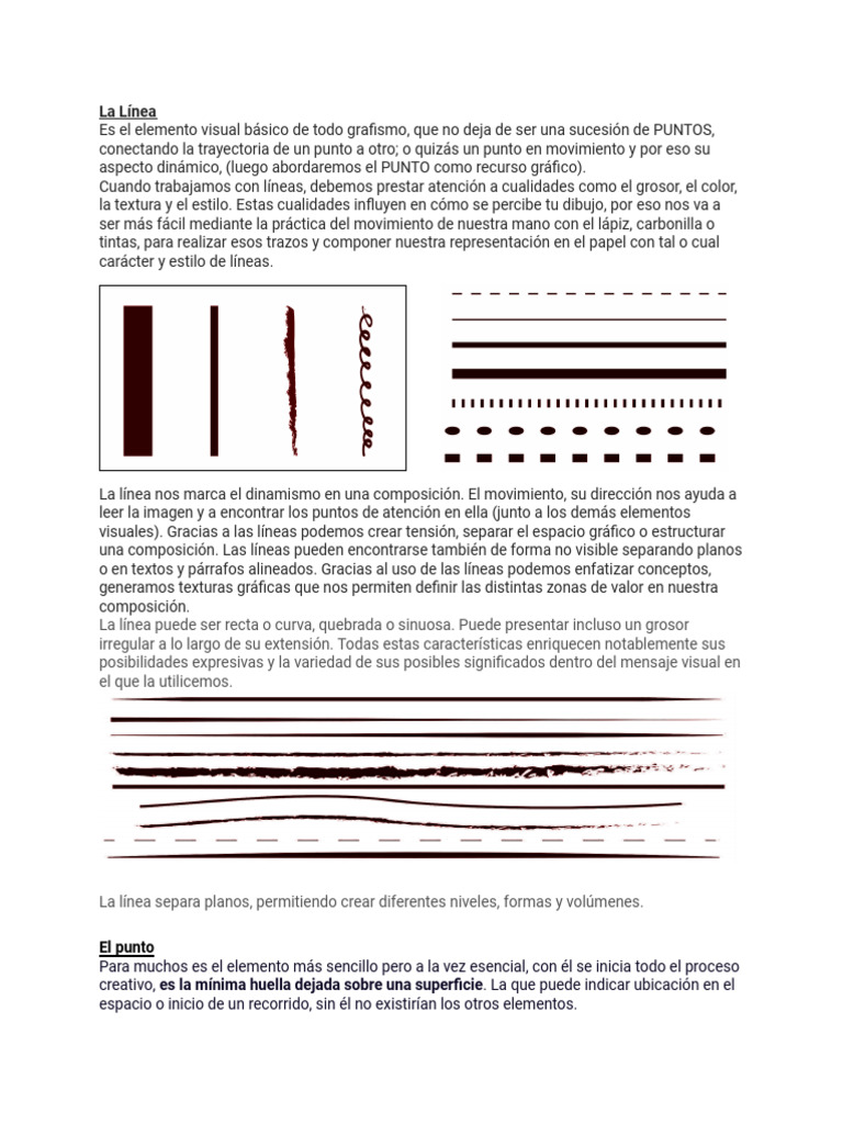 Los Elementos Visuales Linea y Punto | PDF | Composición (artes ...