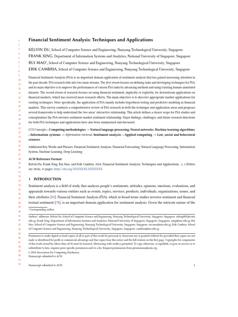 Financial Sentiment Analysis Survey | PDF | Vix | Efficient Market ...