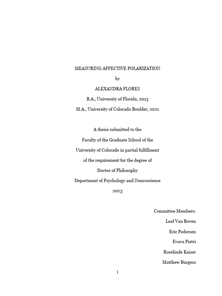 Measurements of Affective Polarization in PolSci | PDF | Psychological ...
