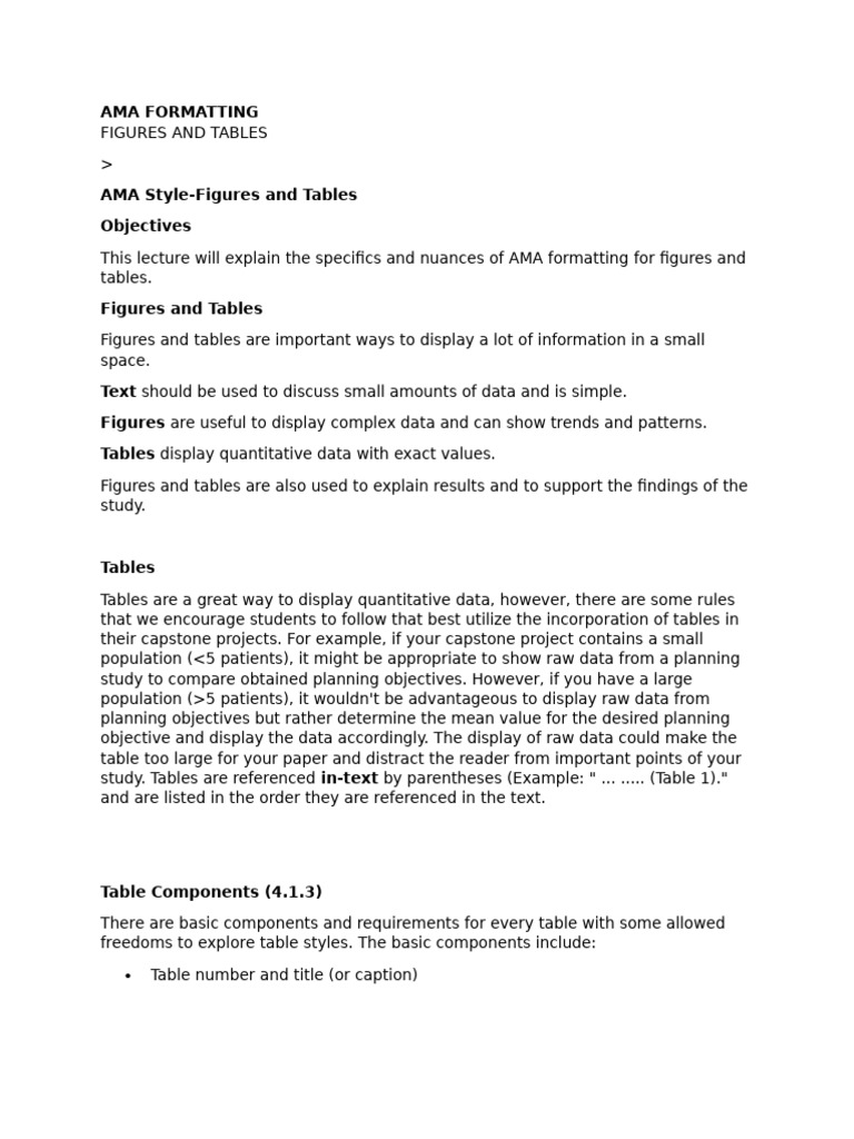 AMA Formatting for Figures and Tables | PDF