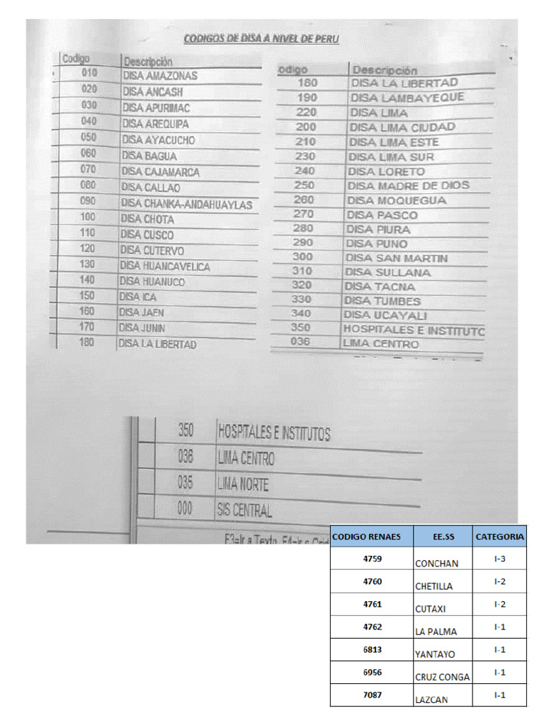 Codigo Sis | PDF