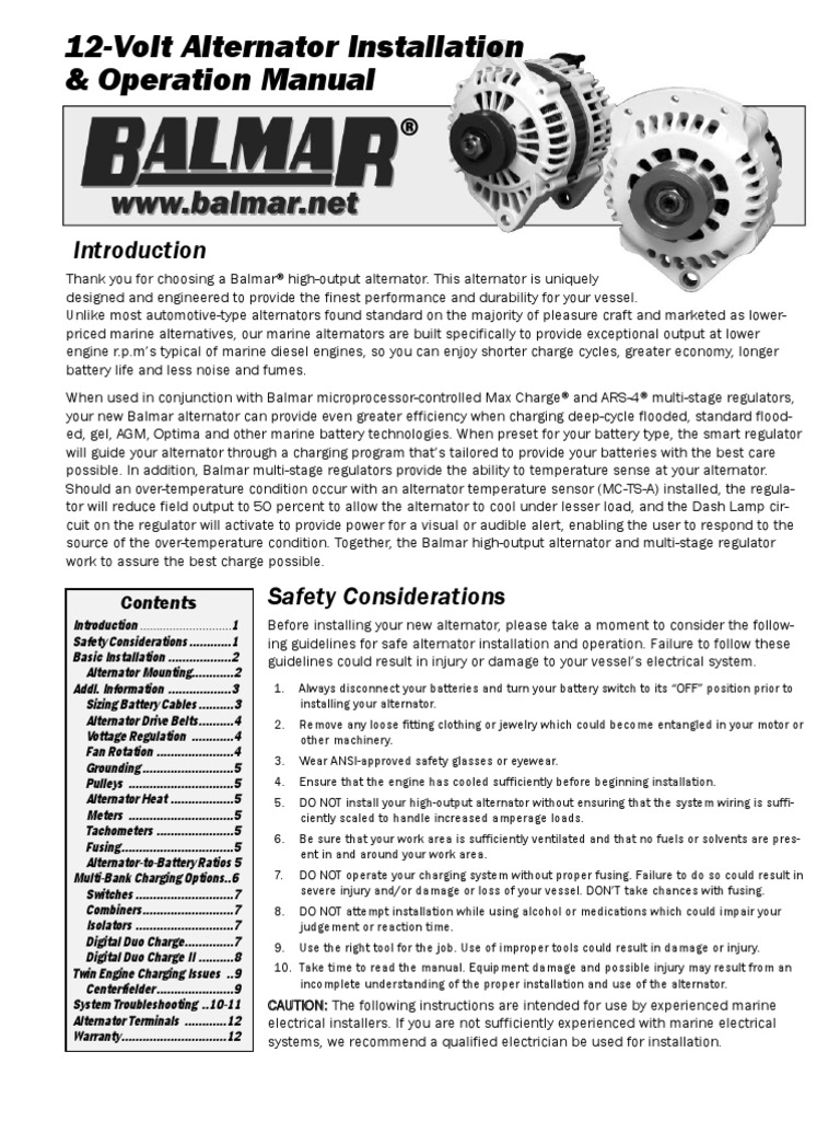 Alternator Manual PDF Belt (Mechanical) Battery (Electricity)