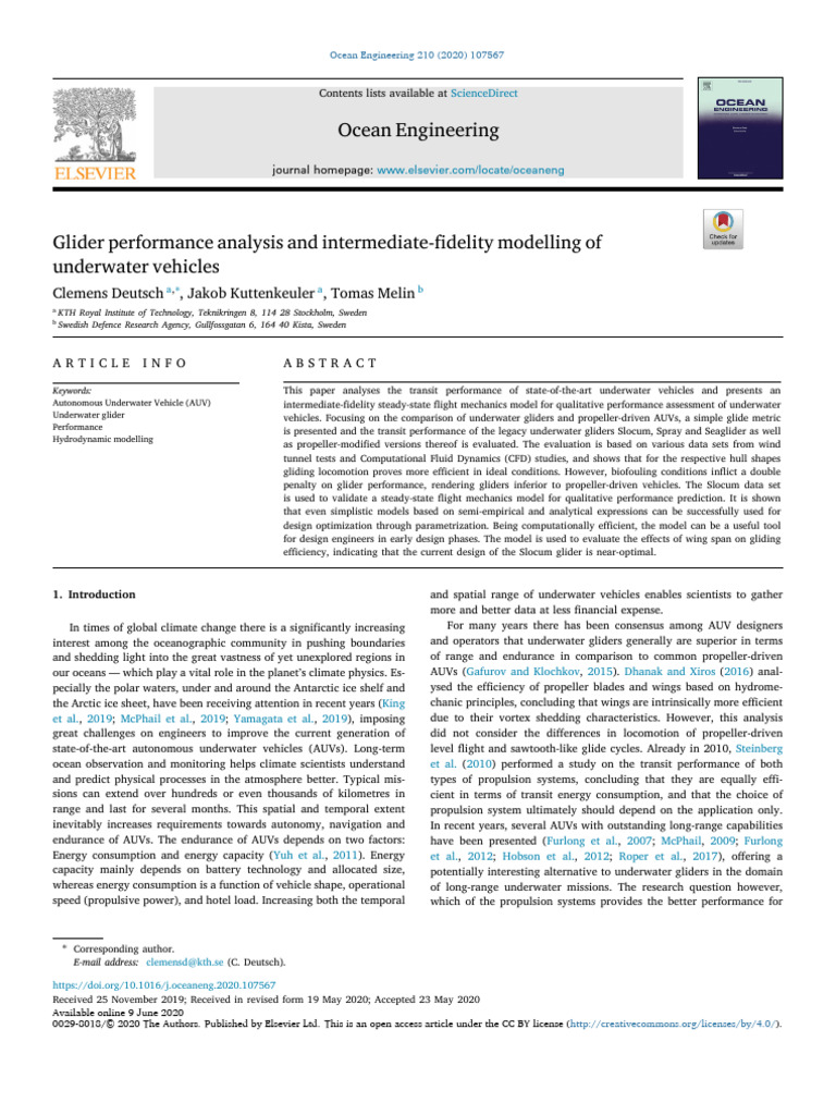 Underwater Vehicle Performance Analysis | PDF | Drag (Physics) | Lift ...