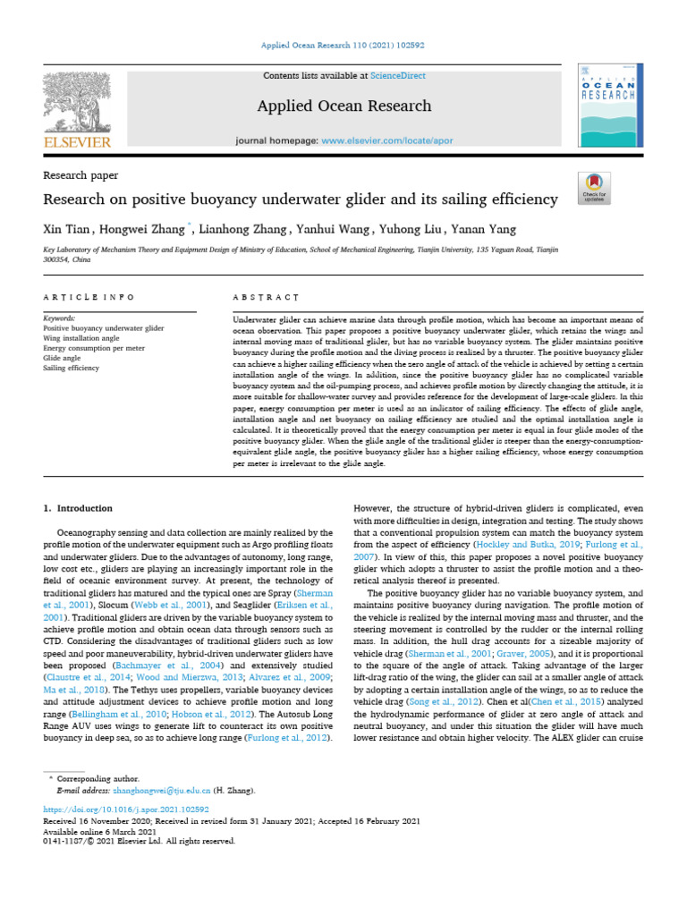 Positive Buoyancy Underwater Glider Efficiency | PDF | Technology ...
