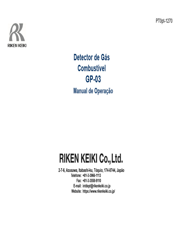 FICHA TÉCNICA-GP-03-RIKEN KEIKI PT0pt-1270 | PDF | Desperdício | Gases