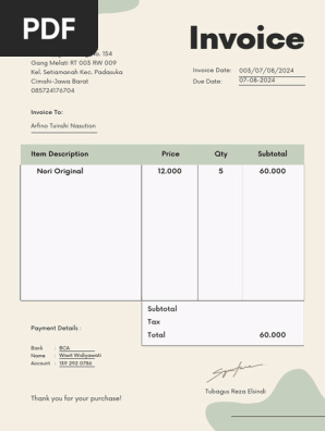 Minimalist Freelance Invoice (Printable) 20240807 121528 0000