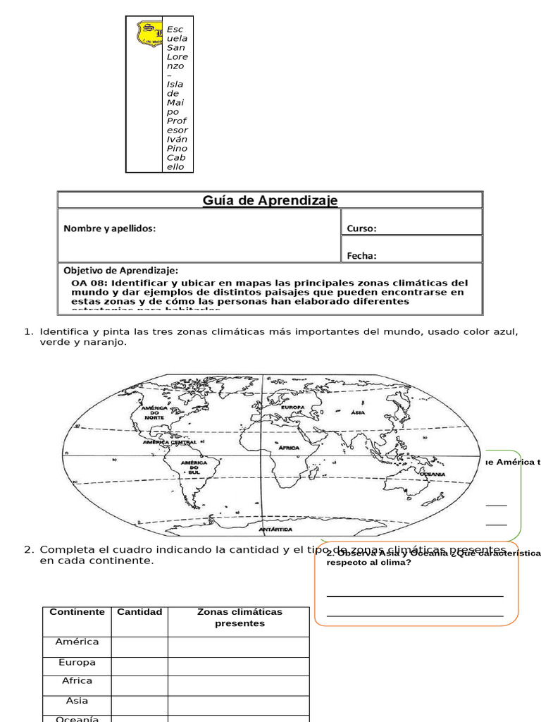 Zonas Climáticas del Mundo y sus Características | PDF | Clima | Zona ...