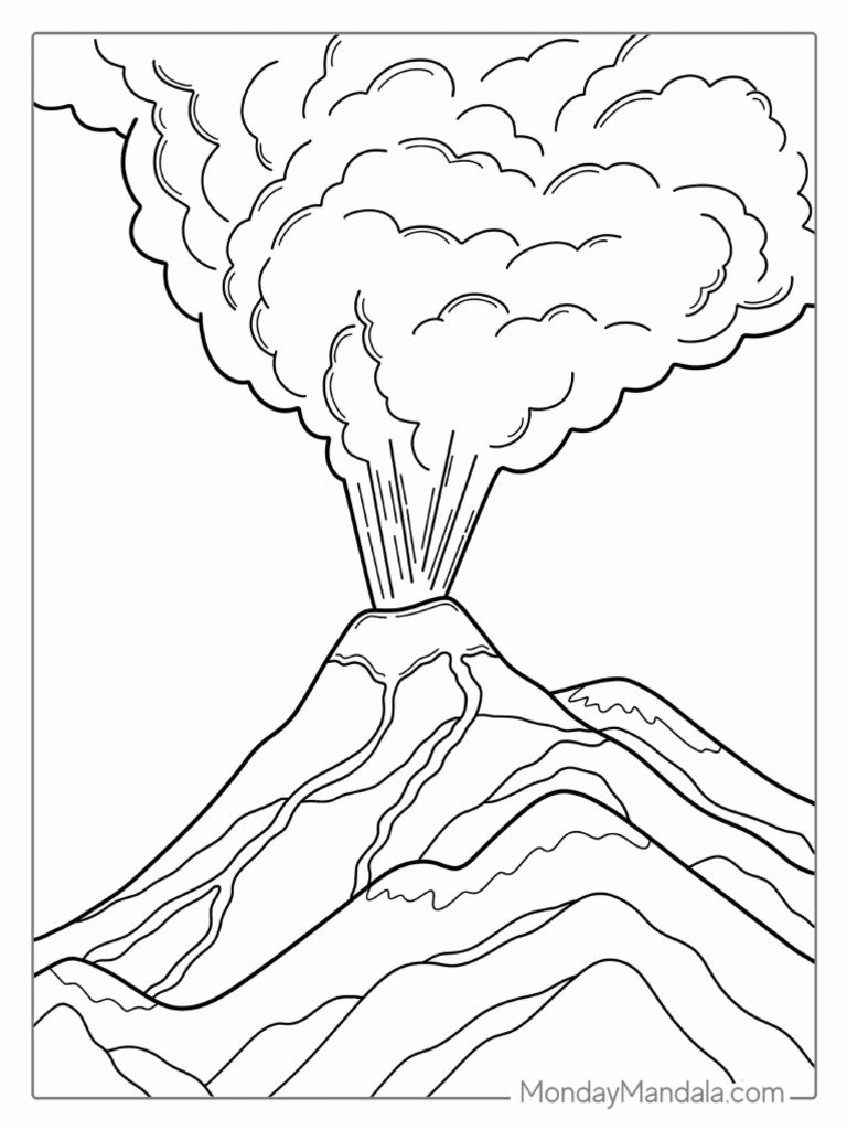 Volcano EruptinKJg Gas and Smoke To Color | PDF
