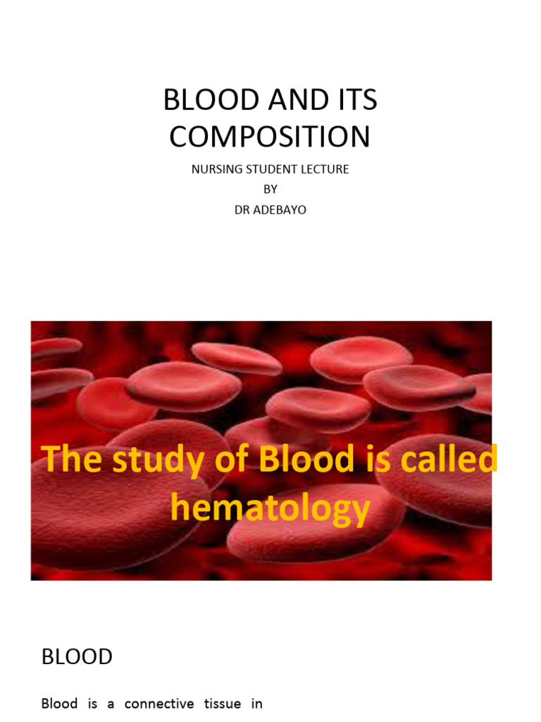 Blood Composition and Functions Overview | PDF | Red Blood Cell | Blood