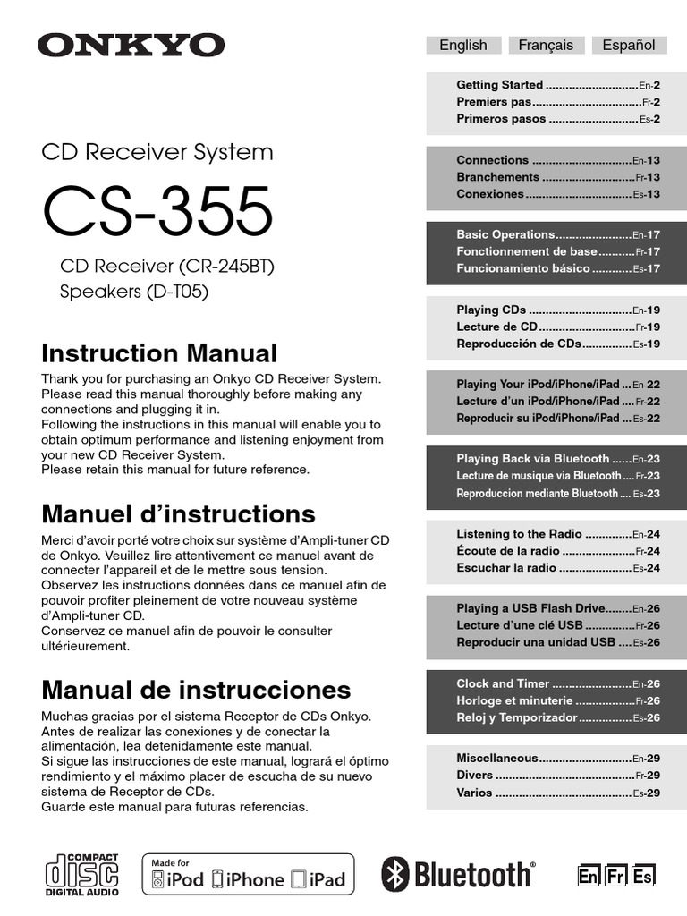 SN29401312 CS-355 EnFrEs Web | PDF | I Pod | Loudspeaker