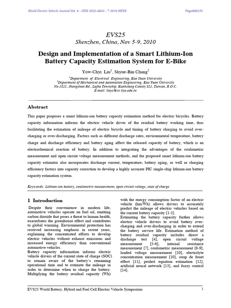 Design and Implementation of A Smart Lithium-Ion Battery Capacity ...