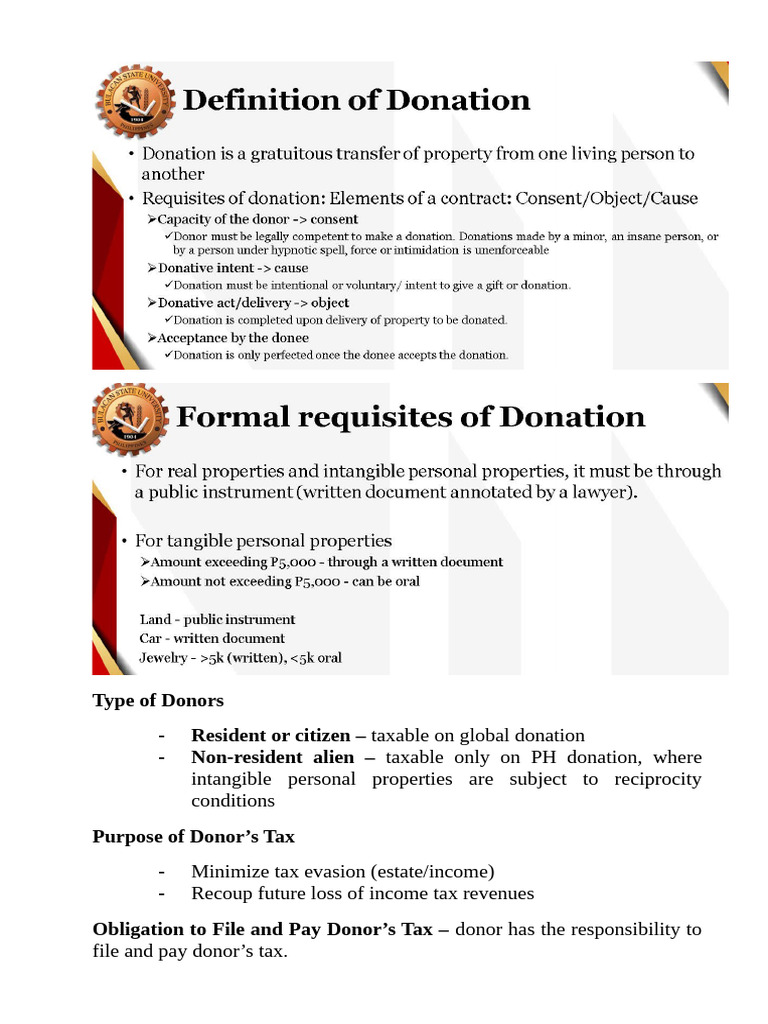 Donor's and Estate Tax Overview | PDF | Estate Tax In The United States ...