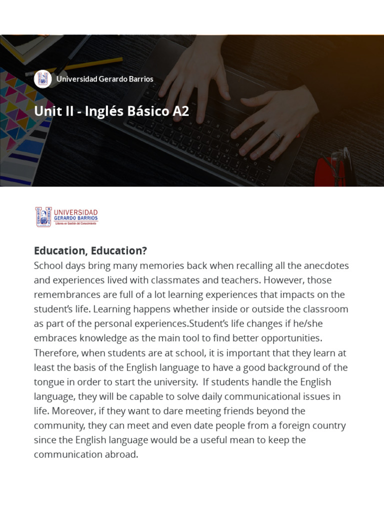Unit II Ingles Basico A 2 WzXIrsSK | PDF | Stress (Linguistics) | Grammar