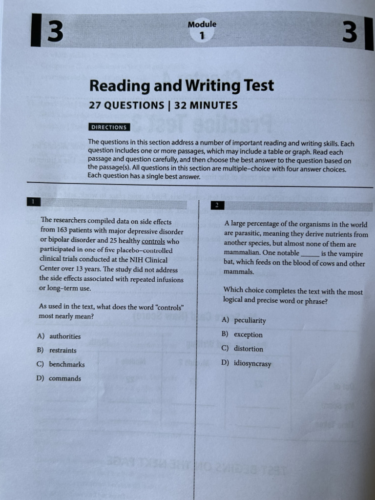 Reading Module Test 3 | PDF