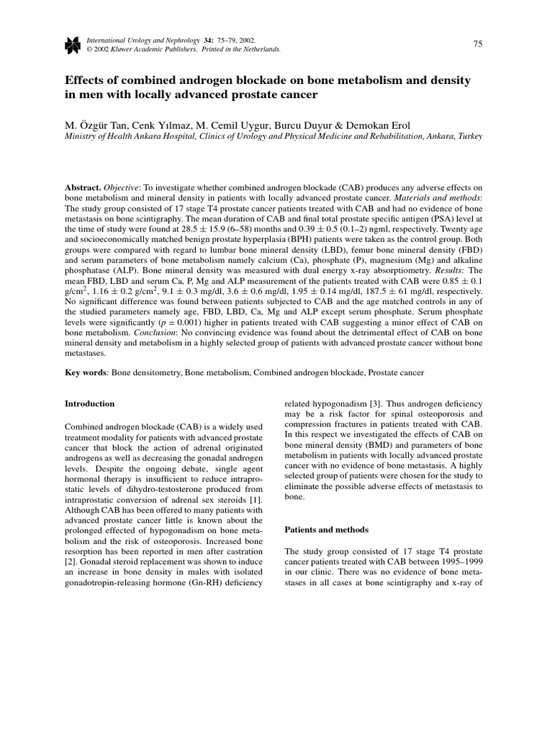 5 Effects of Combined Androgen Blockade... | PDF | Bone | Osteoporosis