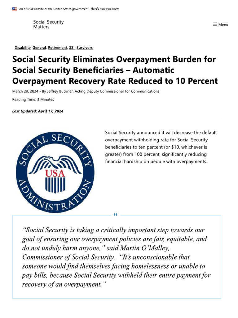 SS Eliminates Overpayment Burden | PDF